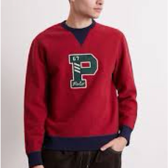Polo Ralph Lauren Pile Fleece Letterman Sweatshirt Men's Xl
